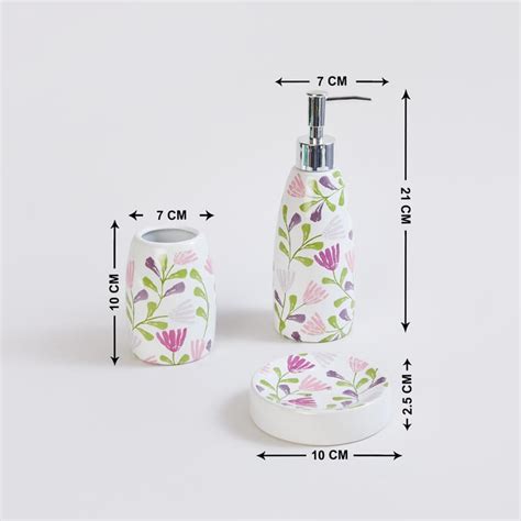 Buy Mekong Gioella Multicolour Printed Ceramic Bathroom Set - 3Pcs from ...