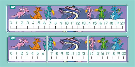 Dragon Themed Numbers 0 – 20 Display Banner