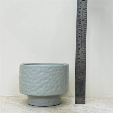 Light Grey Textured Ceramic Planter | Modern Hammered Plant Pot ...