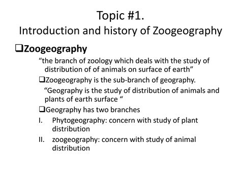 introduction to zoogeography | PPTX