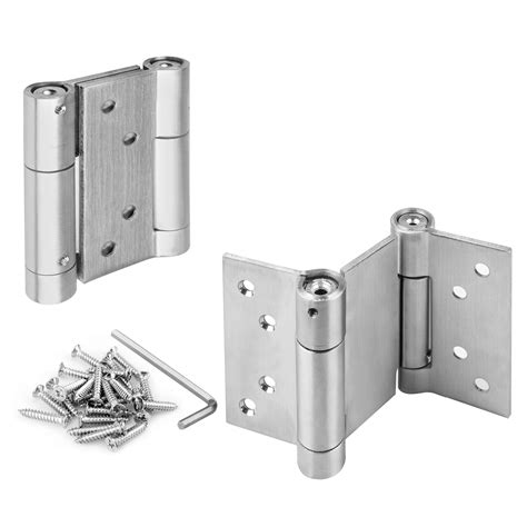 Buy 2 Pack 4" Double Action Spring Hinges, 201 Stainless Steel Heavy ...