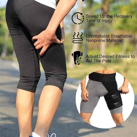 ZephyrPaws Hip Brace & Groin Support Bandage Adjustable Compression Wrap For Hip Pulled Muscles ...