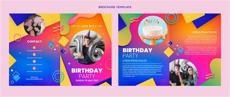 Opuscolo di compleanno colorato sfumato | Vettore Gratis