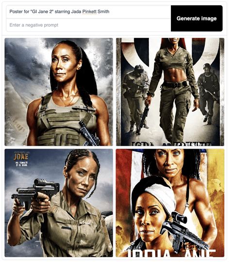 Movie Poster for "GI Jane 2" starring Jada Pinkett Smith : r/weirddalle