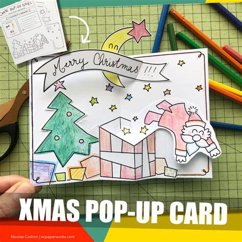 Xmas Santa Pop-up Card Template - NC Paperworks