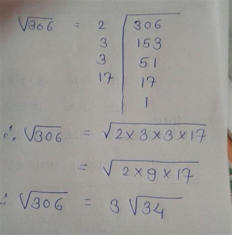 how to find value of √306 - Brainly.in