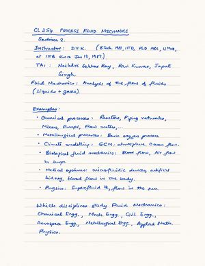 L24 notes 16Mar - Process FLuid Mechanics Lecture 24 Summary - Let us ...