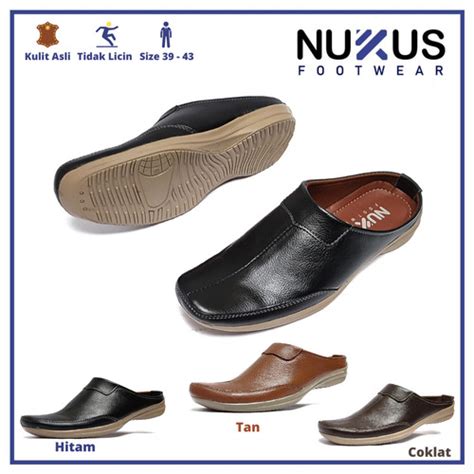 Promo Nukus Sepatu Sandal Selop Bustong Pria Kulit Sapi Asli - KS GB ...