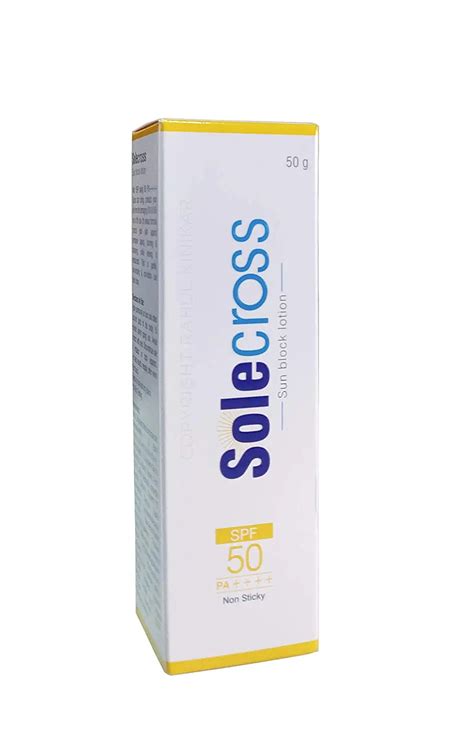 SOLECROSS Sun Block Sunscreen Lotion SPF 50 PA++++ Non Sticky 50Gm ...