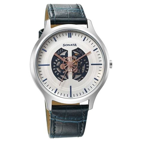 Buy Online Sonata Unveil Quartz Multifunction Silver Dial Leather Strap ...