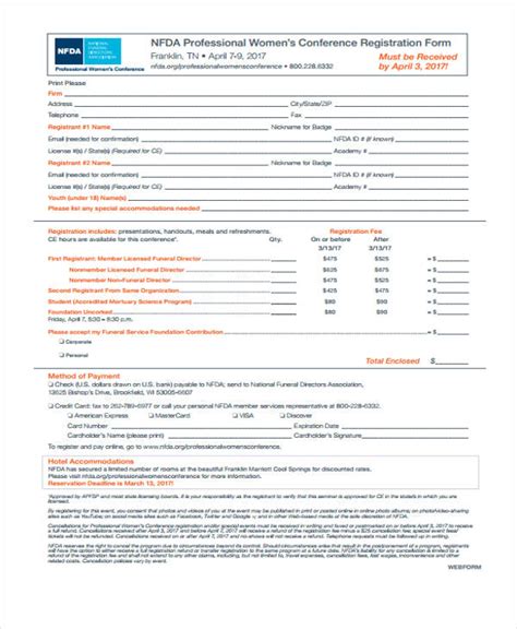 Conference Registration Form Template 的图像结果
