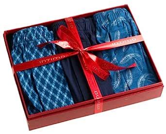 Buy Intimo Men's Knit Boxers Box Set, Blue, Large, 3-Pack at Amazon.in