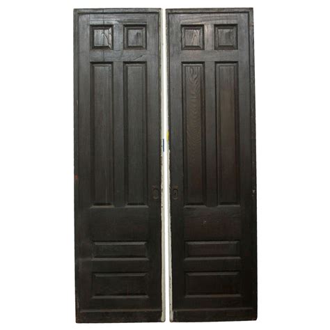Pair of Antique Oak Six Panel Doors For Sale at 1stDibs