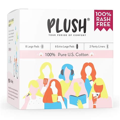 Buy Plush 100% Pure US Cotton Ultra-Thin Rash Free Natural Sanitary ...