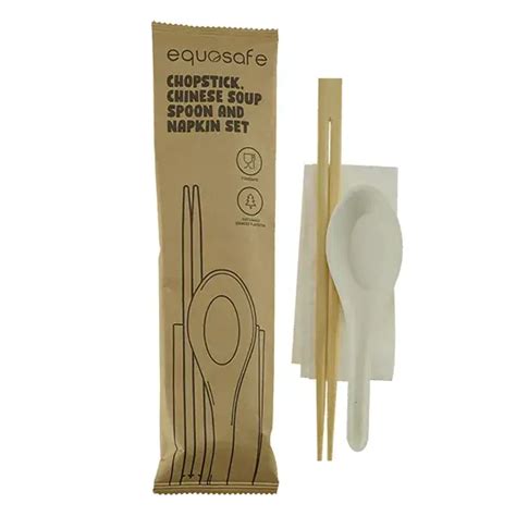 Chinese Cutlery Pack Chopstick, Chinese Soup Spoon & Napkin Set | WF ...