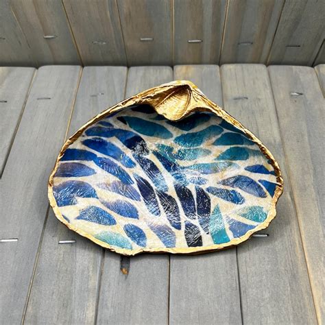 Large Genuine Clam Shell Bowl, Clam Shell Jewelry Dish, Trinket Dish, Ring Dish,decoupage Sea ...