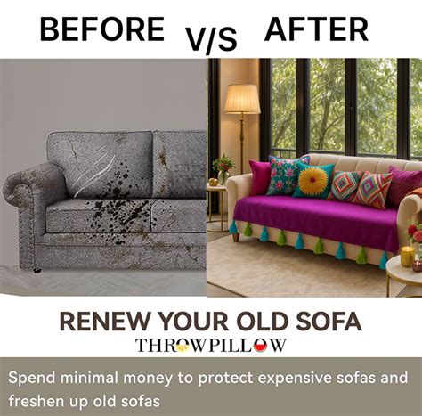 L-Shaped Sofa Cover 5-seater Sectional 3 seater With Lounger|Purple ...