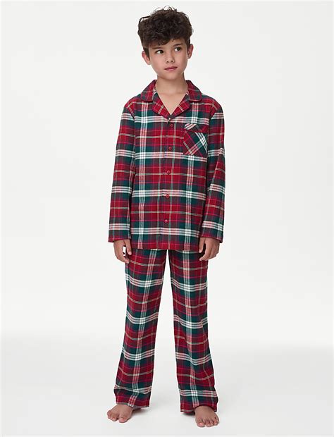 Buy Kids' Checked Family Christmas Pyjama Set (1-16 Yrs) at Marks & Spencer
