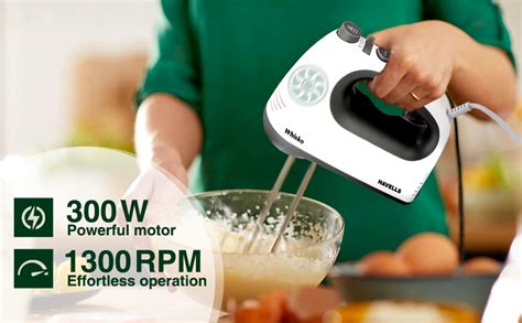 Buy Havells Whisko 300 watt Hand Mixer with Single Eject Button, 5 ...