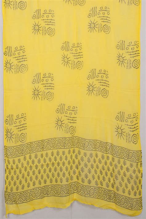 Black Hand Block Printed Cotton 3-Piece Salwar Suit Material 10065072 ...