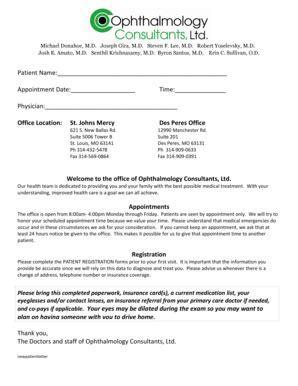 Fillable Online New Patient Forms - Eye Care St Louis and Des Peres Fax ...