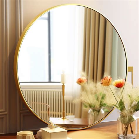 Sunniry Round Gold Mirror, 28 inch Round Mirror, Round Bathroom Mirror ...