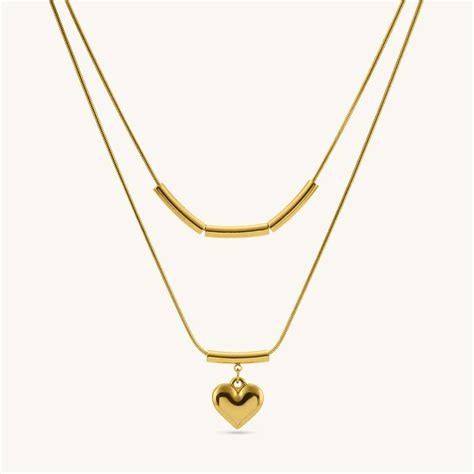Modern Muse Duo Charm Heart and Bar Necklace – PALMONAS