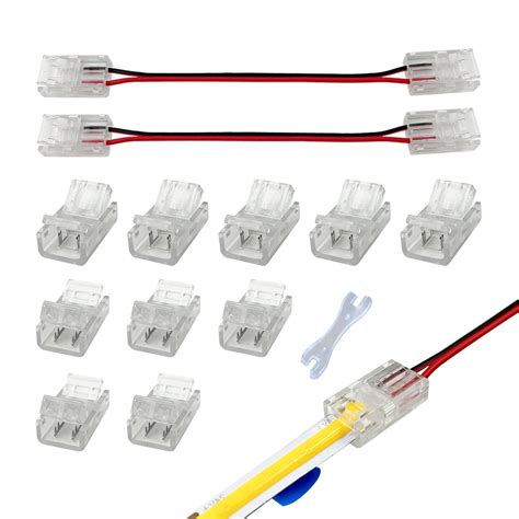 Buy HAMRVL 10mm Cob Led Strip Light Connectors 2 Pin,Led Strip to Wire ...