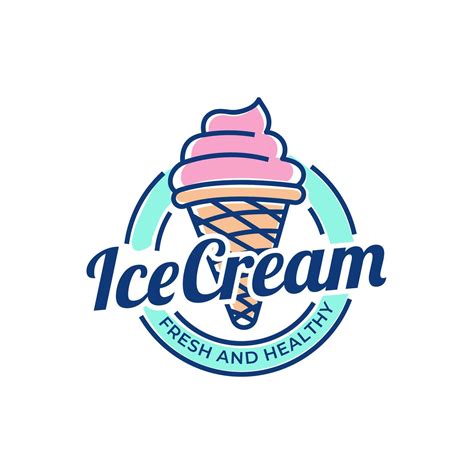 Ice Cream Logo Design. Ice cream shop logo badges and labels, gelateria ...