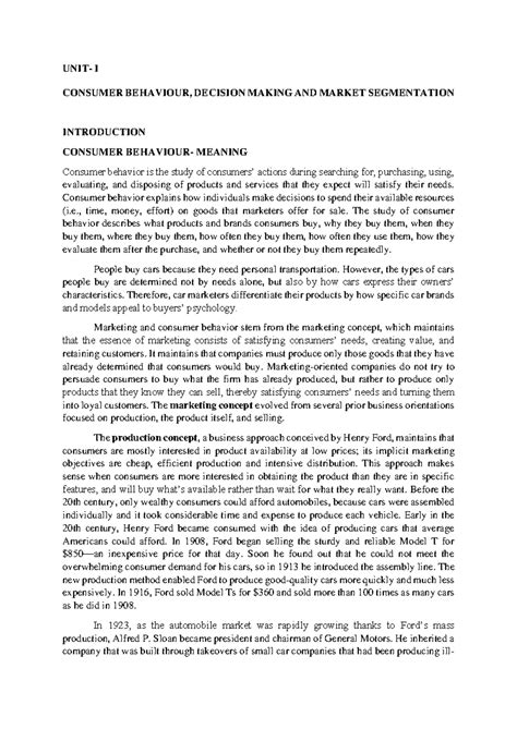 PM3 - Consumer Behavior, Decision Making & Market Segmentation Overview ...