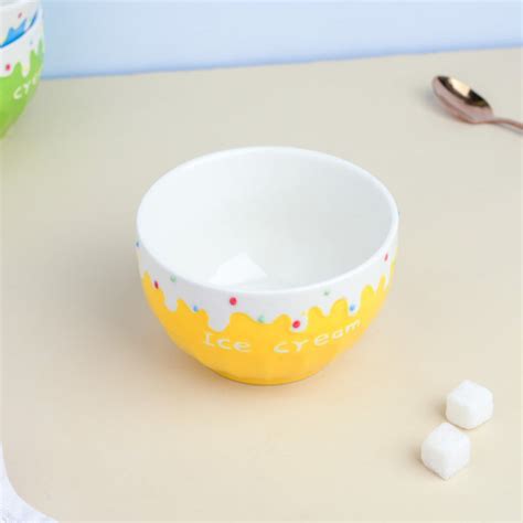 Yellow Strawberry Ice Cream Bowl 400 ml Online - Premium Snack Bowl ...