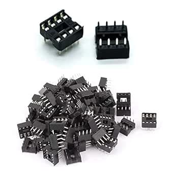 DAOKI 50Pcs DIP IC Sockets 8 Pin DIP-8 2.54MM IC Sockets Adapter Solder ...