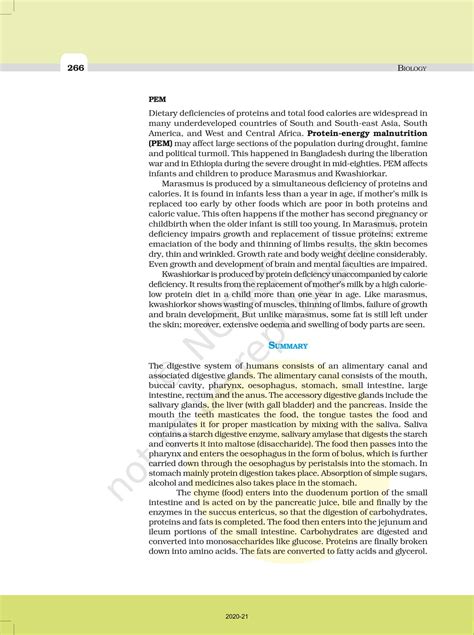 Digestion And Absorption - NCERT Book of Class 11 Biology