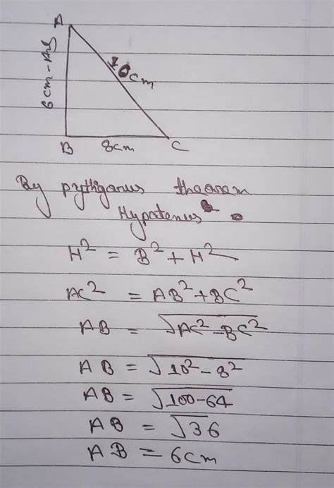 Draw a right triangle whose hypotenuse is 10 cm and one of the legs is ...