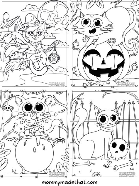 Free Printable Halloween Cat Coloring Pages