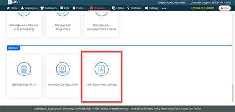 Upload a Help Document to a Work Process