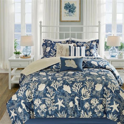 Madison Park 7 Piece Queen Size 100% Cotton Comforter Set with Bed ...