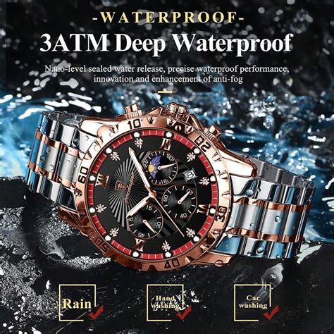 Men Sports Chronograph Auto Date Watch Waterproof Stainless Steel Men ...