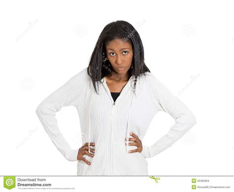 Outraged Angry Woman With Bad Attitude Isolated White Background Stock ...