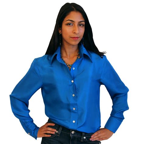Fabulous Royal Blue Silk Button-Down Shirt|Royal Silk