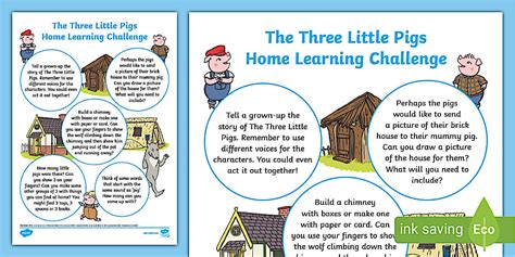 The Three Little Pigs Home Learning Challenges Nursery FS1