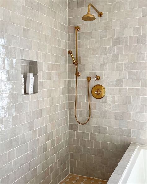 Riad Tile - 4x4 Natural White Zellige | White bathroom designs, Brass ...