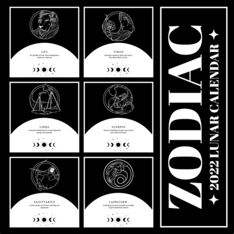 Buy Zodiac 2022 Lunar : Moon Phase Astrology Zodiac Signs Squared ...