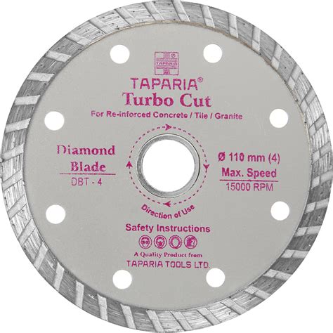 Taparia DBT-4 110Mm Diamond Cutting Blade Turbo Cut (Pack of 10 ...