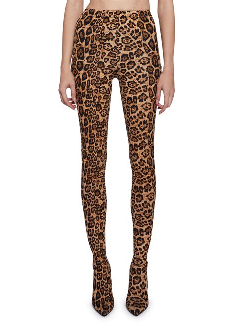 AZALEA WANG Leopard Print Legging Pant Heels - Multi – Dolls Kill
