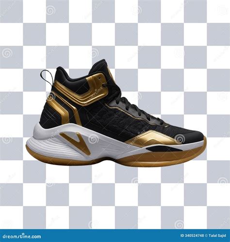 This Gold and Black Basketball Shoe is Ready To Play on Transparent ...