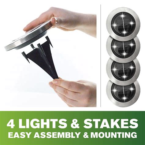 Buy Bell + Howell Disk Lights, Heavy Duty Outdoor Solar Pathway Lights ...
