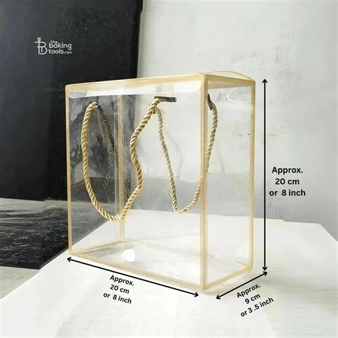 Medium Golden Border PVC Transparent Hamper Bag – Pack of 5