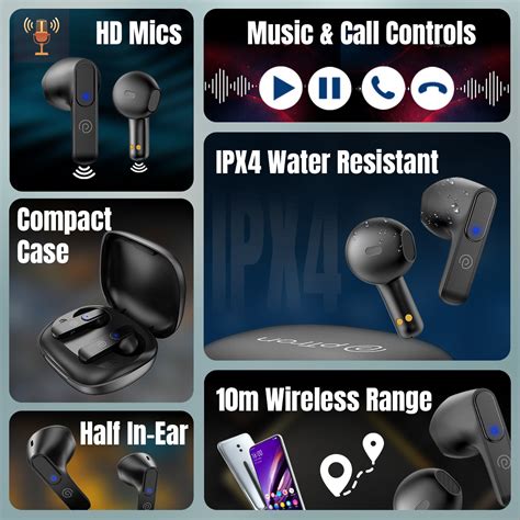 pTron Bassbuds B11 with 13mm Drivers, Stereo Calls, 28Hrs Playback & T ...