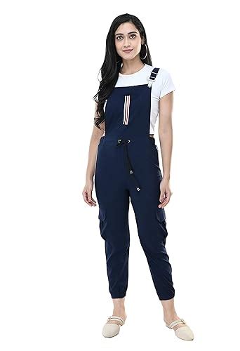 Buy Neysa Women's Cotton Lycra Ankle Length Jumpsuit (28, Neavy) Navy ...